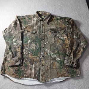Realtree Cabelas Men XXLarge Long Sleeve  shirt Button Camo hunting